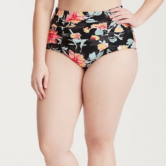 torrid Other - Torrid Floral Print Ruched High Waist Swim Bottom